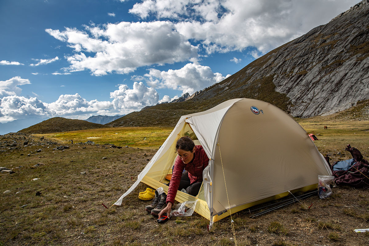 Backpacking tent (Big Agnes Tiger Wall UL3 in mountains)